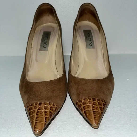 Jimmy Choo Brown Suede Heels - Picture 5 of 13